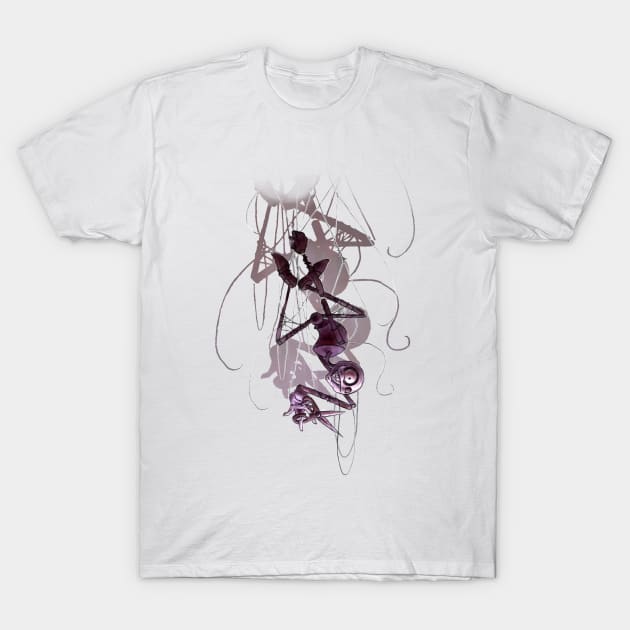 Creepy Puppet Descending T-Shirt by SuspendedDreams